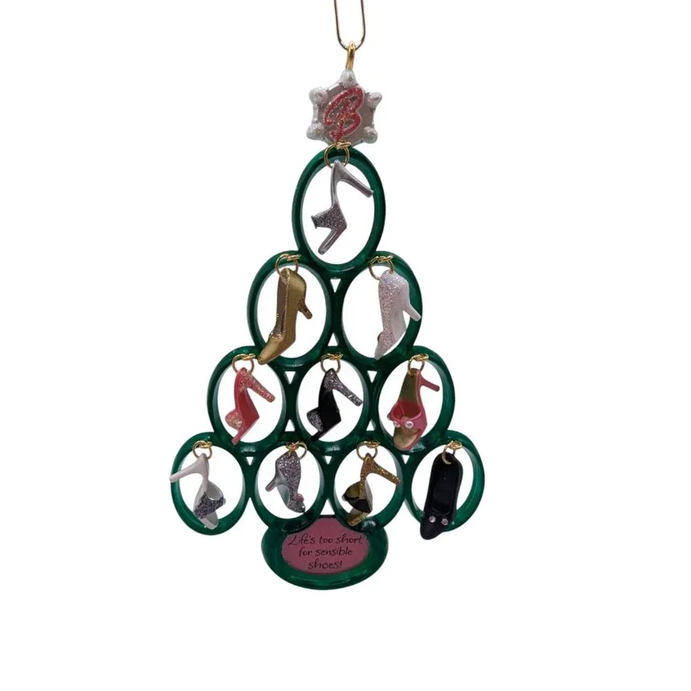 Hallmark Keepsake Barbie Shoe Tree Ornament 2008 Christmas Decoration With Stand